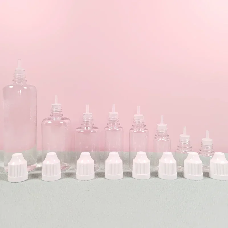 30Pcs 3ml-120ml Empty Plastic Dropper Bottles Squeeze Refillable Clear Eye Fluid Containers With Funnel And Colored Cap For Oil image 3