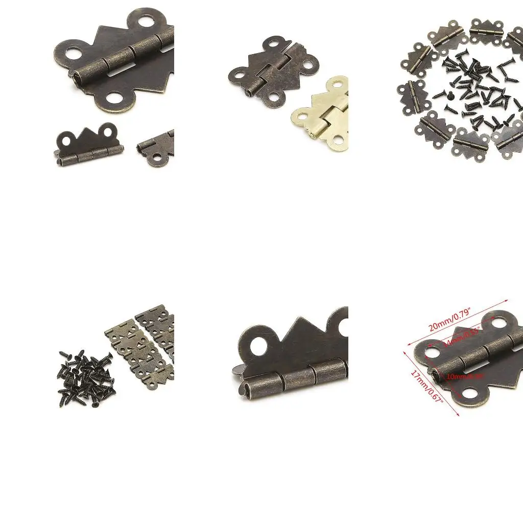 

10x Mini for Butterfly Door Cabinet Drawer Jewellery Box Hinge Furniture 20mm x1 high quality