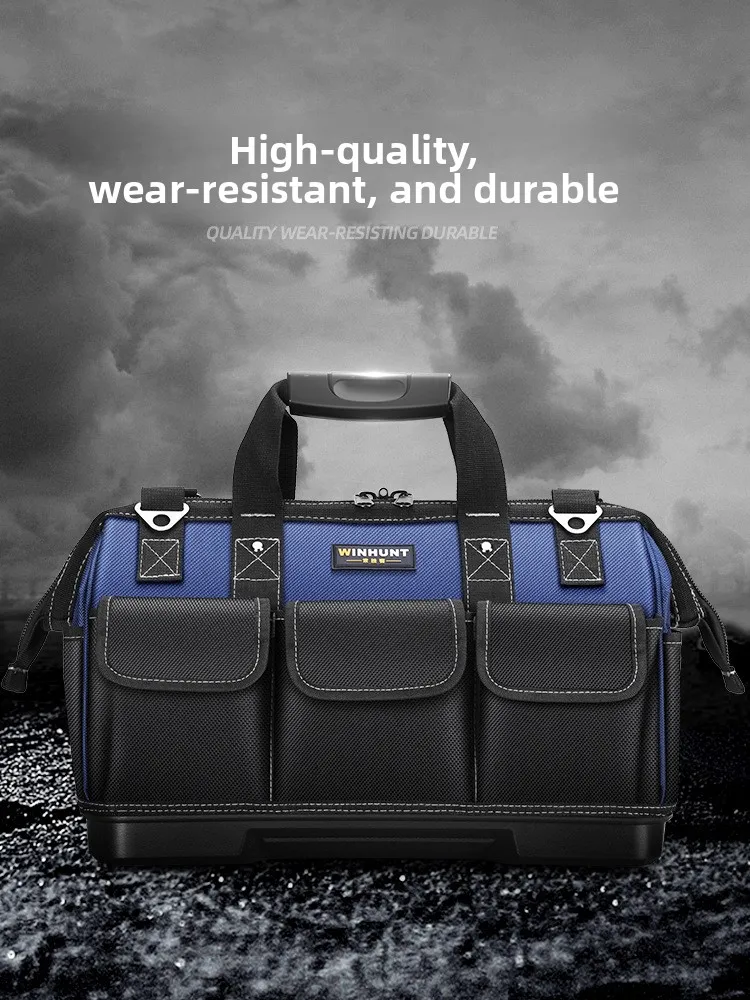 Sac à outils multifonction WINHUNT, sac à outils de transport à main, toile robuste, organisateur d'outils pour électriciens, travail du bois, réparation, rangement épais et durable