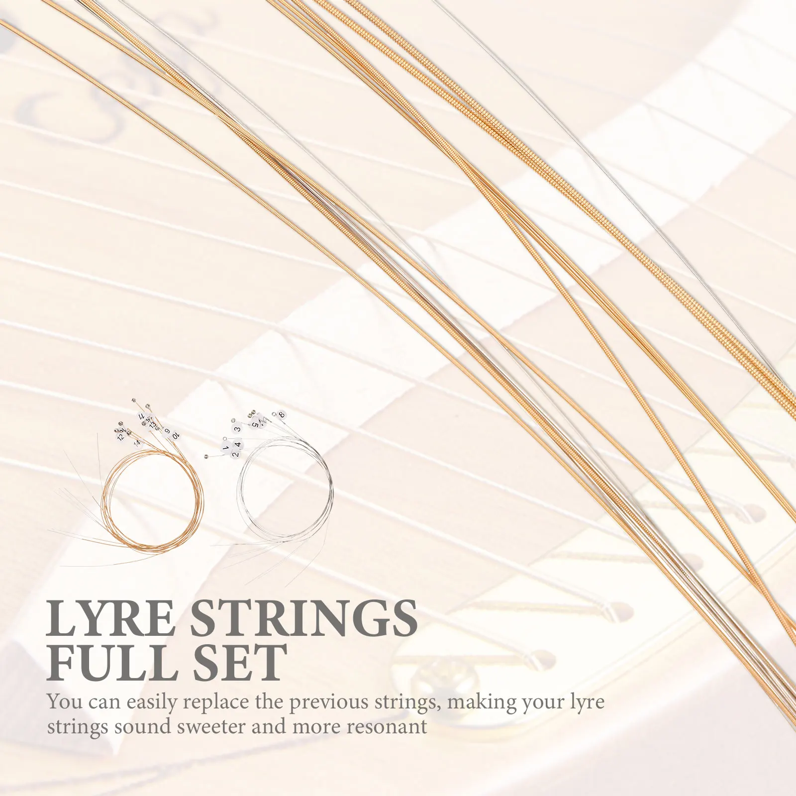 

16 Pcs Lyre Harp Accessories Laiya Strings Part Guitar Musical Steel Instrument