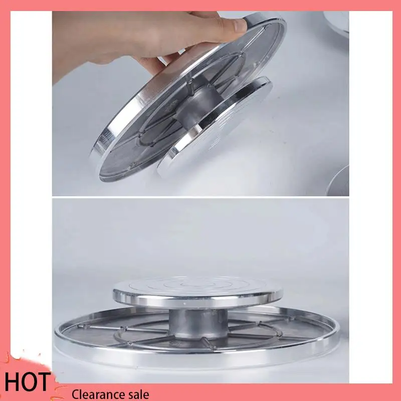 

A88Z 5Pcs 12/15Cm Double Face Use Aluminum Alloy Turntable For Clay Sculpture Platform Pottery Wheel Rotating Tools