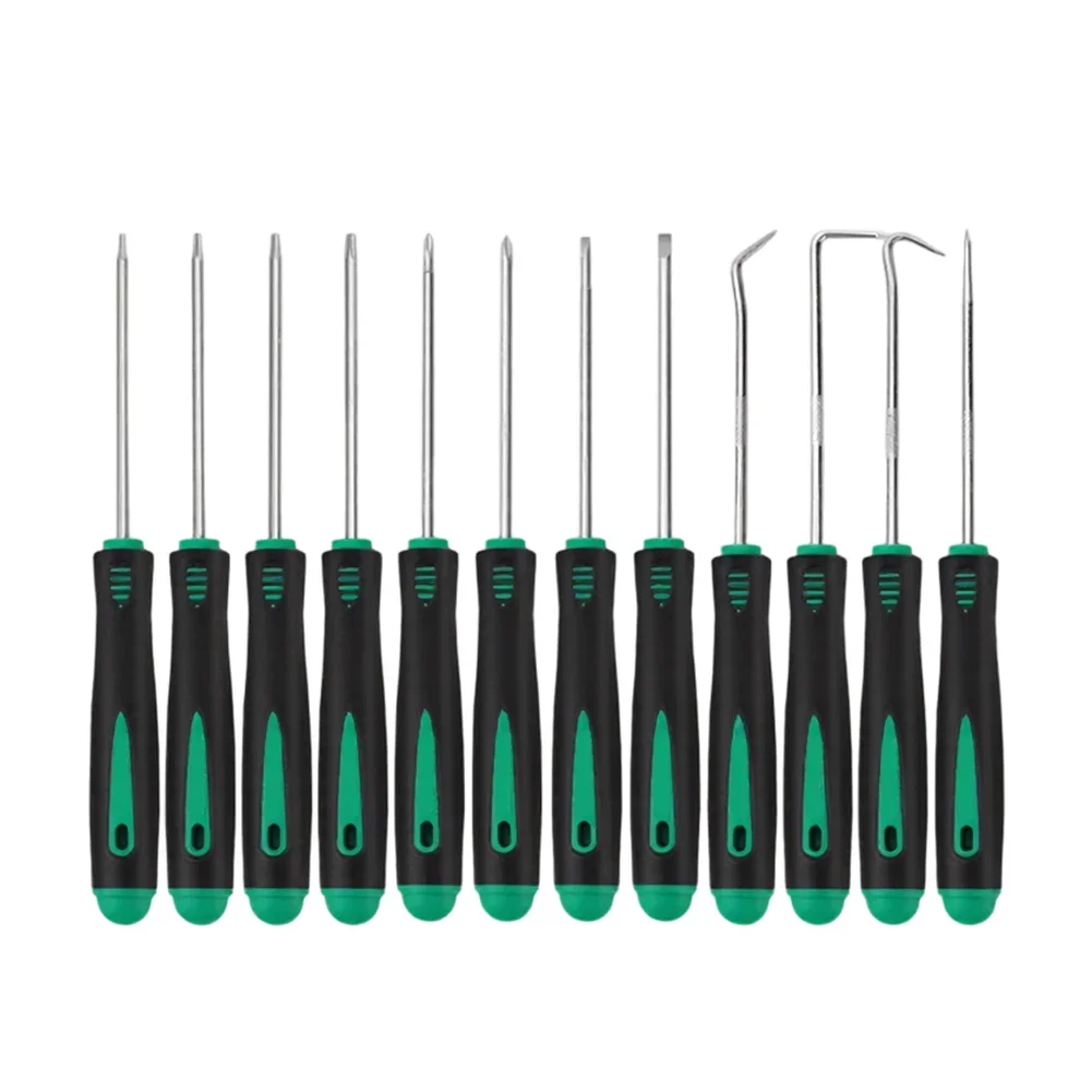 12 Piece Pick And Hook Tool Set For Car Repair Oil Seal O Ring Removal 168mm Stainless Steel Non Slip Grip For Tight Areas