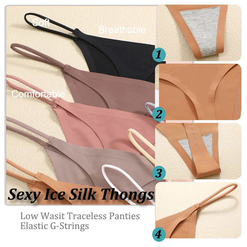 7Pcs/Set Sexy Traceless Thongs For Women Ladies Heart Butterfly Leopard Print Panties Elastic Underpants Female Sexy G-Strings - Image 5
