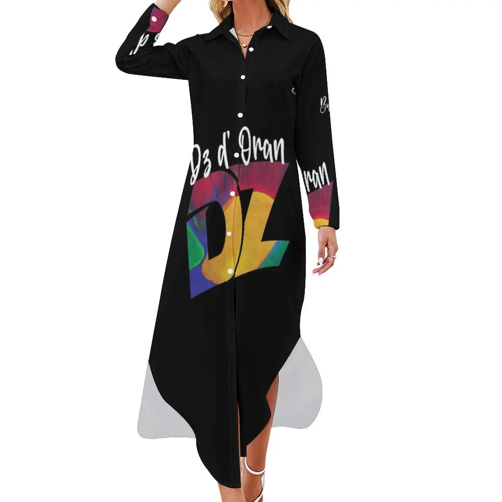 

de Oran's dz 2 - proud to be Oran Long Sleeved Shirt Dress women's summer dress 2024 long dress women