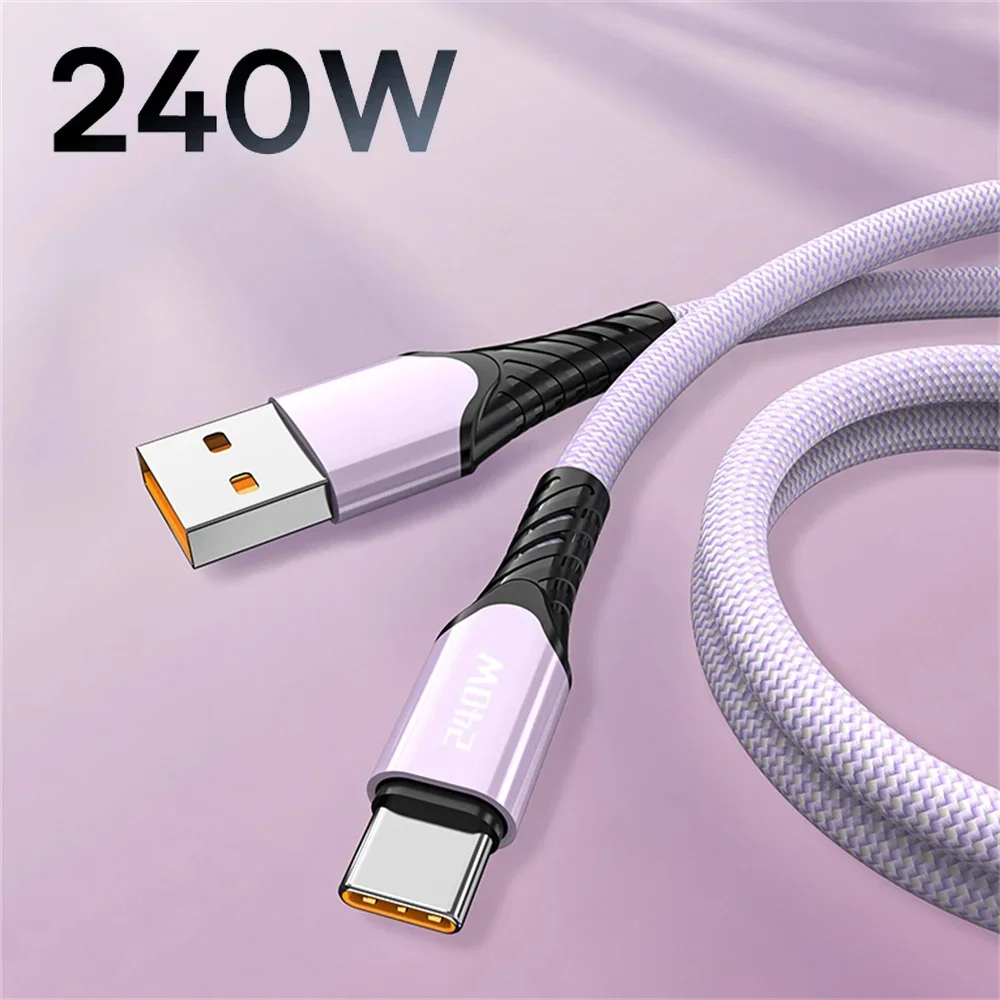 PD 240W Type-C kabel, snellaadkabel voor telefoon, datakabel voor iPhone 16, Samsung, Xiaomi, Huawei, USB-C naar USB-C snellaadkabel