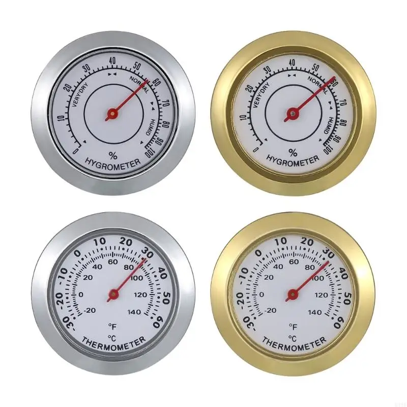 

918F Mini Mechanical Hygrometer 43mm Humidities Detectors Mini Round Hygrometer Pocket Damp Detectors