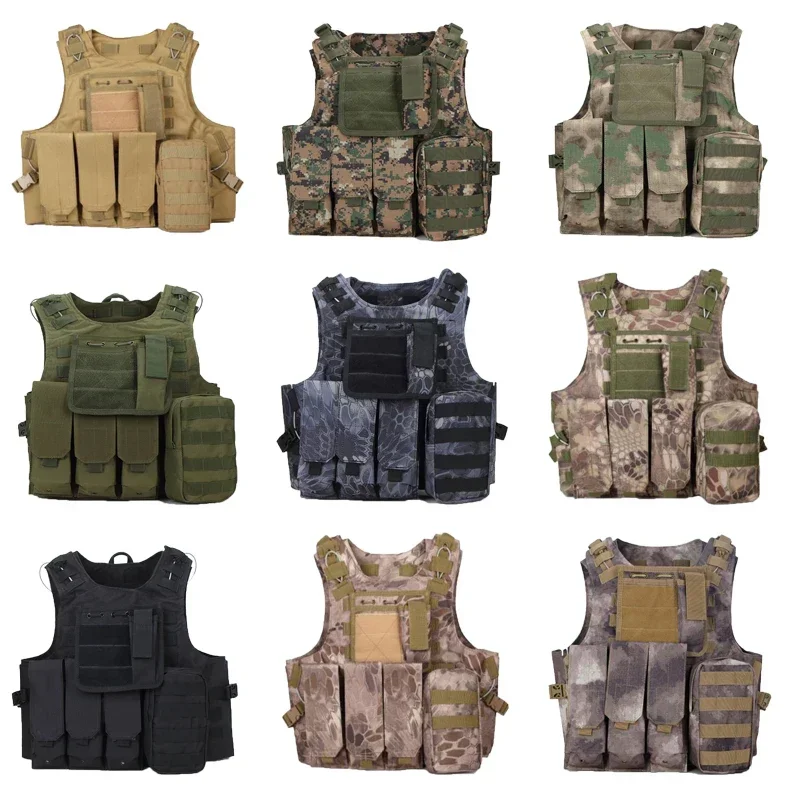 Tactical Vest Molle Combat Multicam Camouflage Airsoft Military Assault Plate Carrier Vest Outdoor Shooting Hunting Accessories