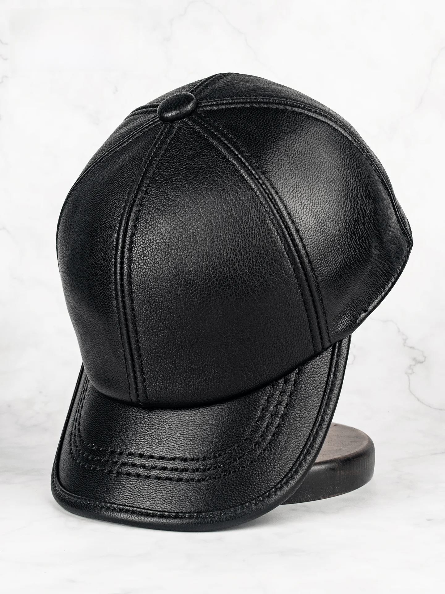 casquette-de-baseball-en-cuir-veritable-guangdi-modele-unisexe-pour-le-printemps-l’automne-et-l’hiver-fine-pour-les-personnes-d’age-moyen-avec-une-forme-arrondie-et-une-visiere-en-forme-de-bec-de-canard-taille-reglable