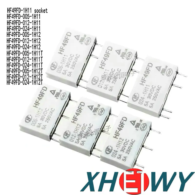 Relay HF49FD-005 012 024 1H11 1H11T 1H12 T 4 pins 5A 12V 24V HF49FD-024-1H11 HF49FD-012-1H12 HF49FD-005-1H11T HF49FD-024-1H12T