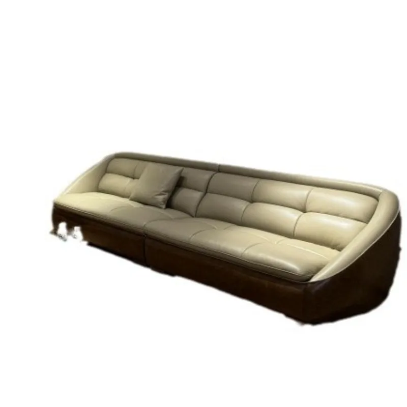 Internet celebrity Nordic minimalist leather first layer cowhide sofa