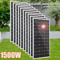 1500w 1000w 600w 450w 300w 150w sert güneş paneli temperli cam monokristal fotovoltaik panel motorlu ev araba balkon için