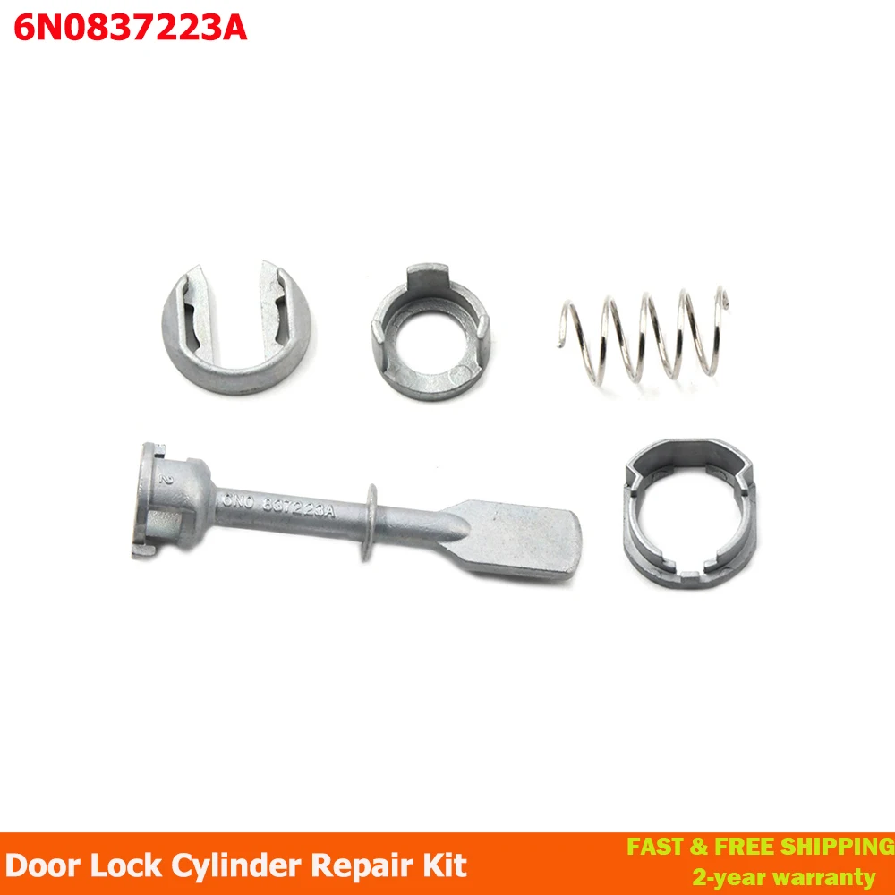 5 Pcs/1set For VW POLO 6N1-6N2 1994-2001 Front Left Right Door Lock Cylinder Repair Kit 6N0837223A 6N0 837 223A