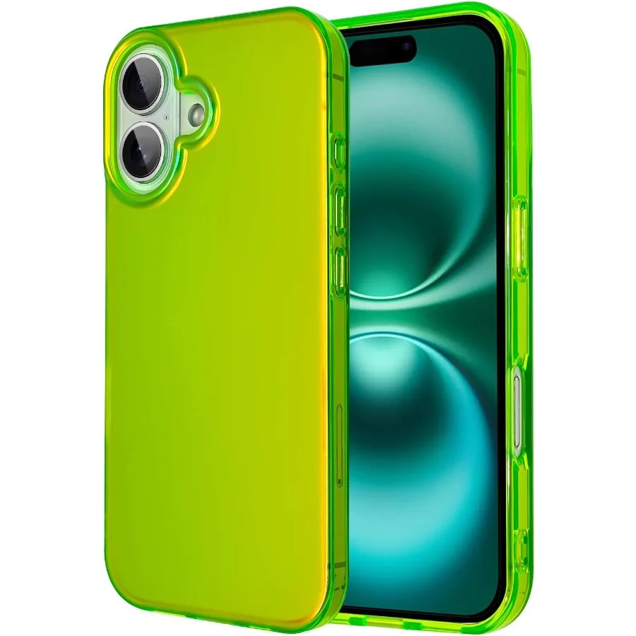 

Iridescent Fluorescent Laser Design Soft TPU Bumper with Hard PC Shell for iPhone 16 Scratch-Resistant Shockproof Protective