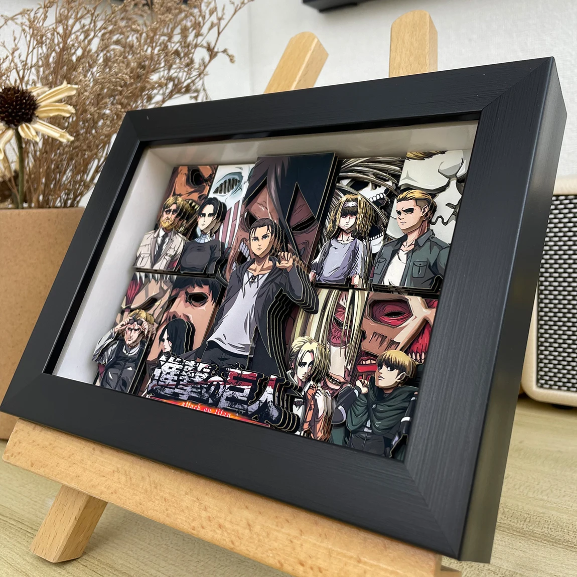 Anime Attack on Titan 3D Art Painting Eren Jaeger Mikasa·Ackerman Cartoon Figure Collect Picture Ornaments Bedroom Decor Gifts