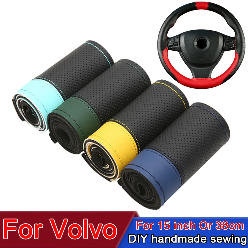 Car Steering Wheel Cover Braid Needles and Thread DIY Protective Cover For Volvo XC60 XC90 S90 V90CC S60 V60CC V40 S80 XC40