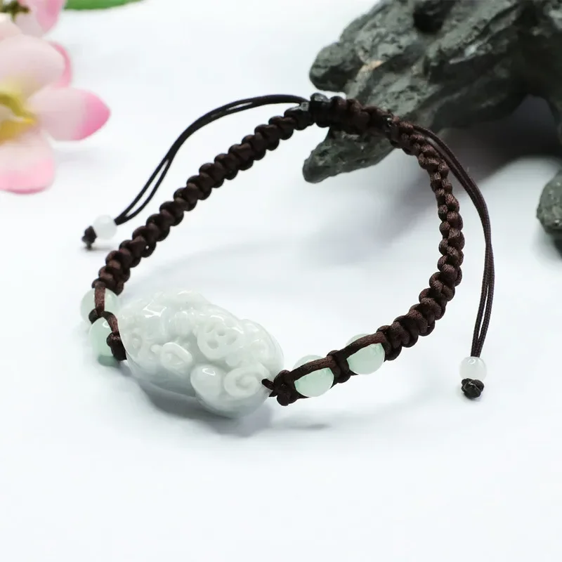 

Burmese Jade Pixiu Bracelets Gifts Natural Gemstone Bangles Jadeite Bracelet Emerald Women Jewelry White Accessories Luxury