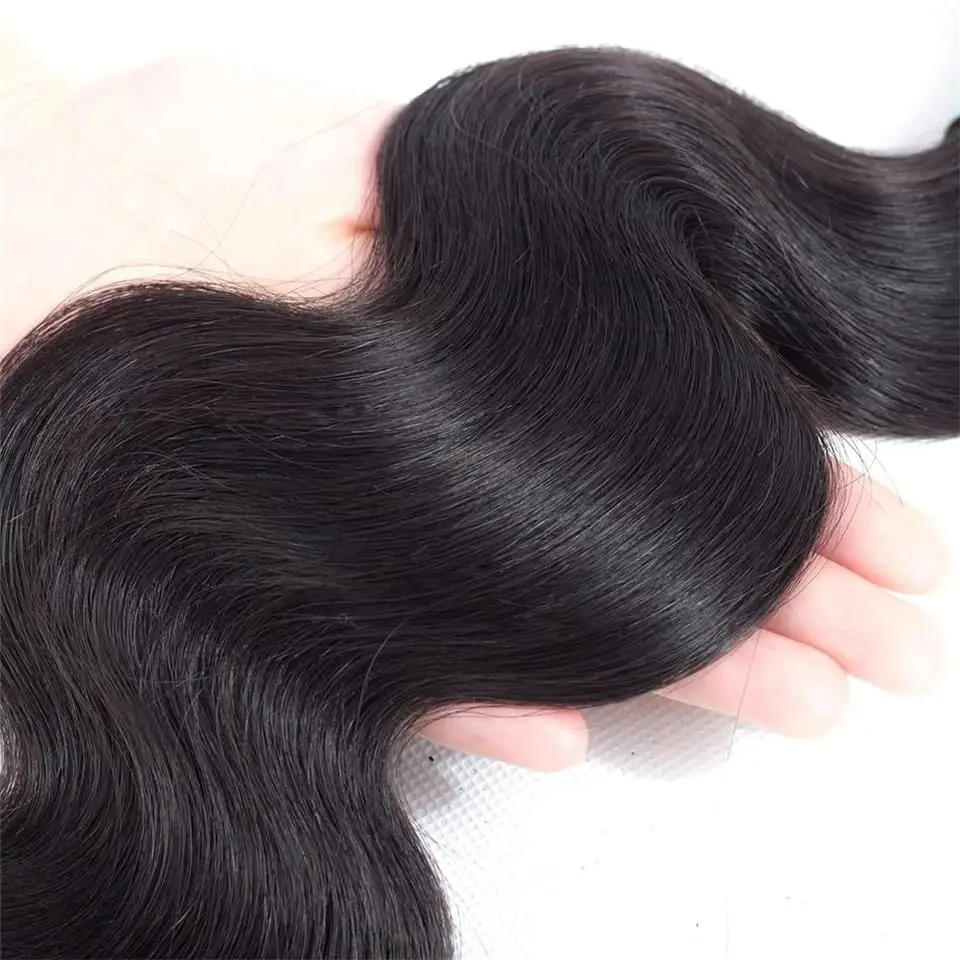 Paquetes de ondas corporales con cierre Cabello humano brasileño 3 paquetes con cierre Cabello humano virgen sin procesar