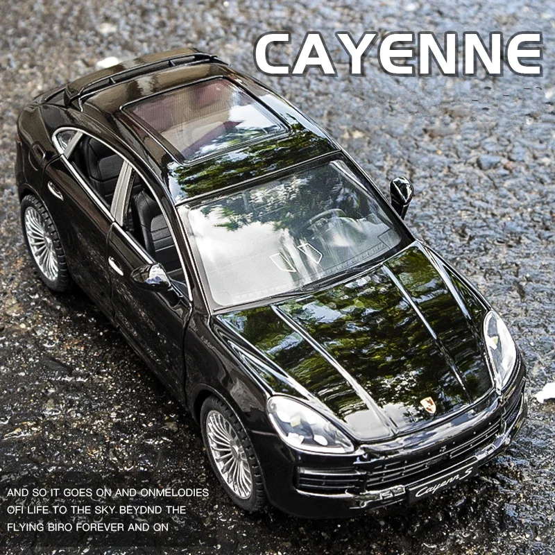 1:24 Porsches Cayenne Turbo S Alloy Car Model Diecasts Metal Toy Vehicles Car Model Simulation Sound Light Collection Kids Gift