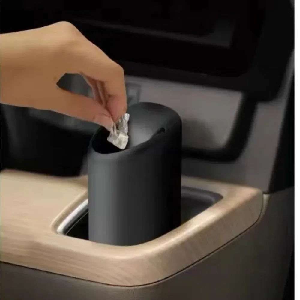 Silicone ABS Car Garbage Can Auto Press Type Trash Dust Case Rubbish Organizer Storage Box Car Interior Accessories Car Trash