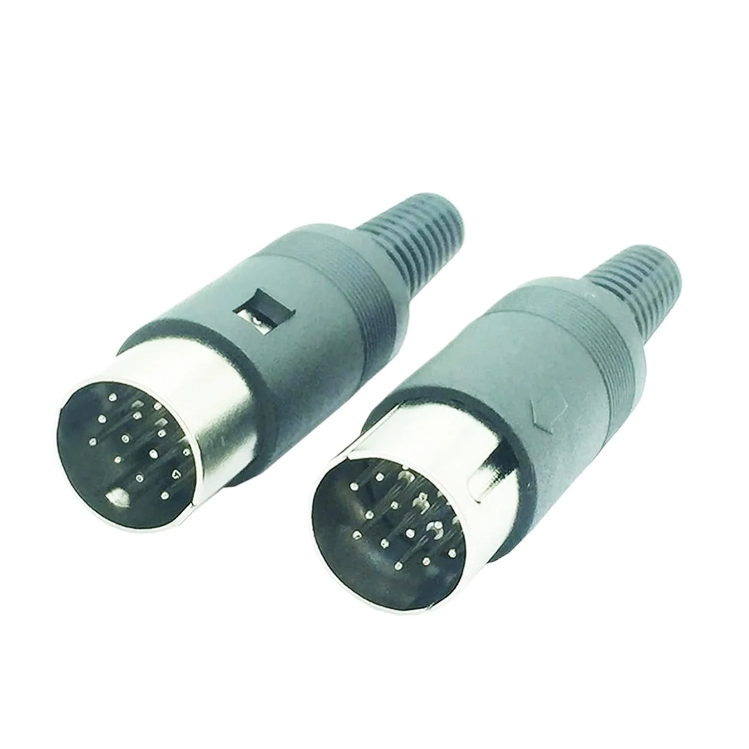 2pcs MIDI DIN Plug 13 Pin 13P Male Inline Audio AV Adapter Cable Socket Wire Connector Handle Cover