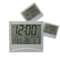 Mirror Alarm Creative Digital Clock Temperature LCD Folding Wall Desk Ultrathin Travel Calendar Clock