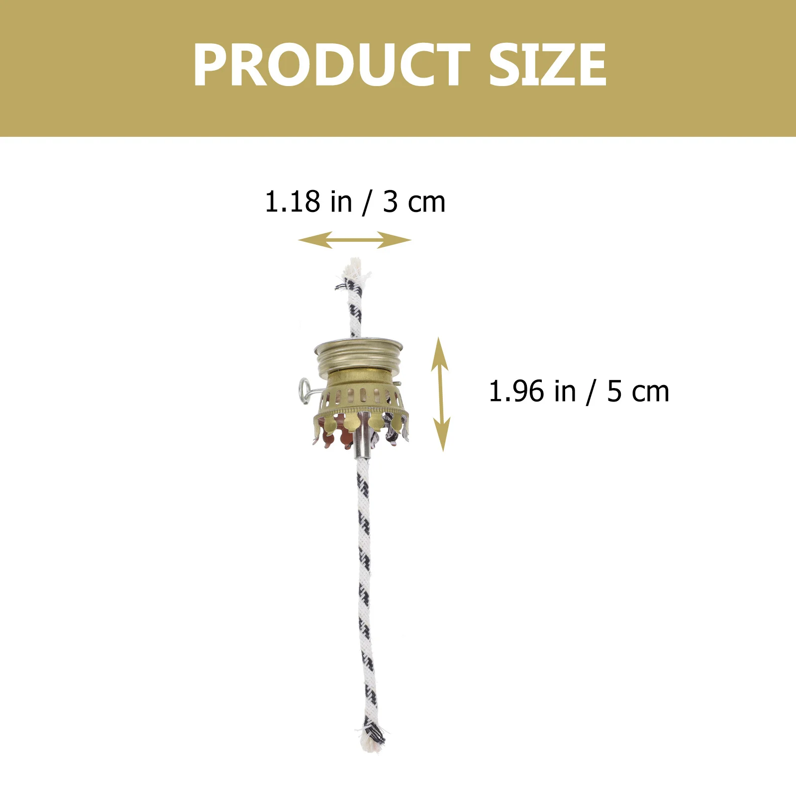 حامل مصباح مطلي بالذهب، حبل قطني معدني قوي، قطعة بديلة لقاعدة مصباح الزيت للاستخدام على المدى الطويل