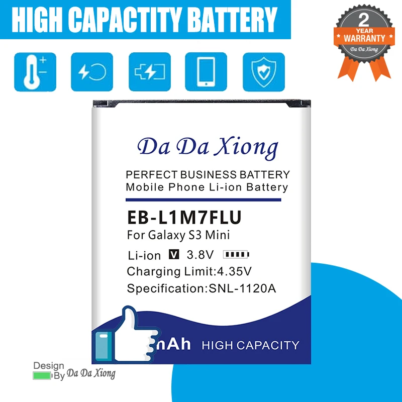 EB-L1M7FLU EB-F1M7FLU 5150mAh Replace Battery For Samsung Galaxy S3 Mini GT-I8190 i8160 I8190N GT-i8200 S7562 G313