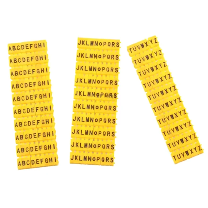 المفاجئة نوع A-Z 26 الحروف الإنجليزية سلك رقم أنبوب علامة أنبوب تحديد أنبوب ، M-0 M-1 M-2 M-3 حجم لعلامات كابل 1.5-6mm2 #2