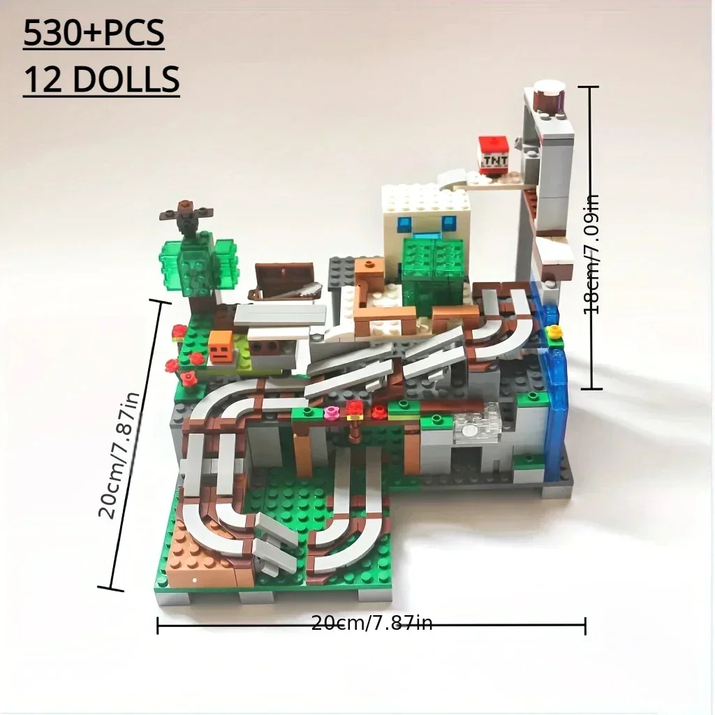 Set di grotte da battaglia profonde e scure, giocattoli regalo in mattoni per bambini