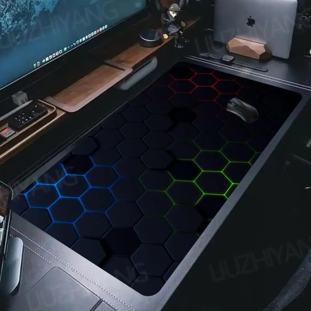 لوحة ماوس هندسية سداسية لوحة ألعاب الكمبيوتر لوحة المفاتيح XXL لوحة ألعاب ناعمة مكتب مكتب الوسادة عدم الانزلاق لوحة ماوس سطح المكتب #1