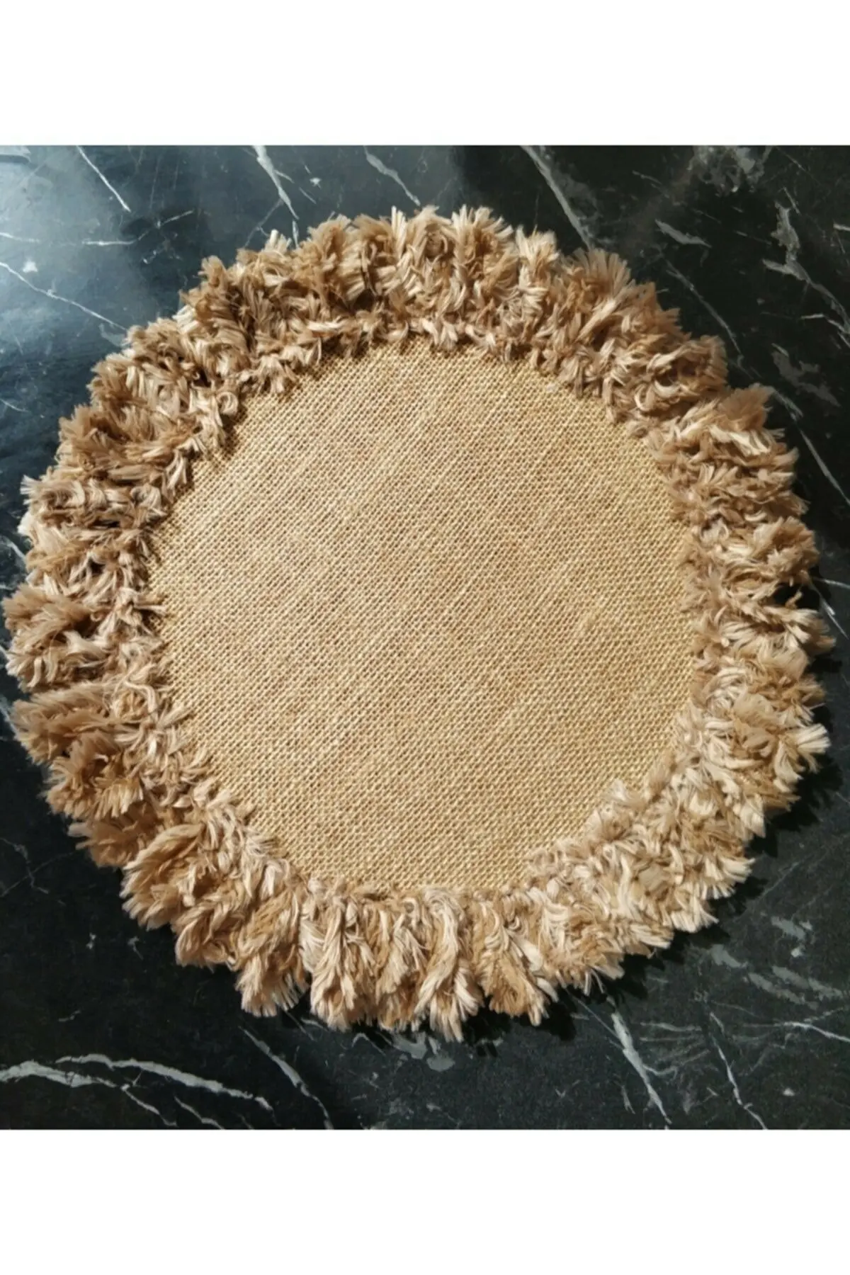 

Natural Jute Fabric, Pompom Tasseled Supla Placemat, Serving Plates for Special Tables Invitations Celebrations Dining Room Gift