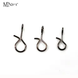MNFT 50Pcs Black Color Fly Fishing Snap Quick Change for Hook & Lures High Carbon Steel Fishing Accessories