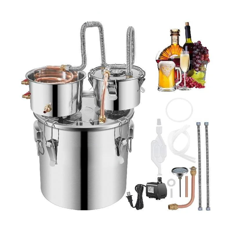 VEVOR 12L 20L 30L Alcohol Distiller Machine Beer Brewing Equipment DIY Wine Moonshine Apparatus Dispenser Kit for Home Appliance