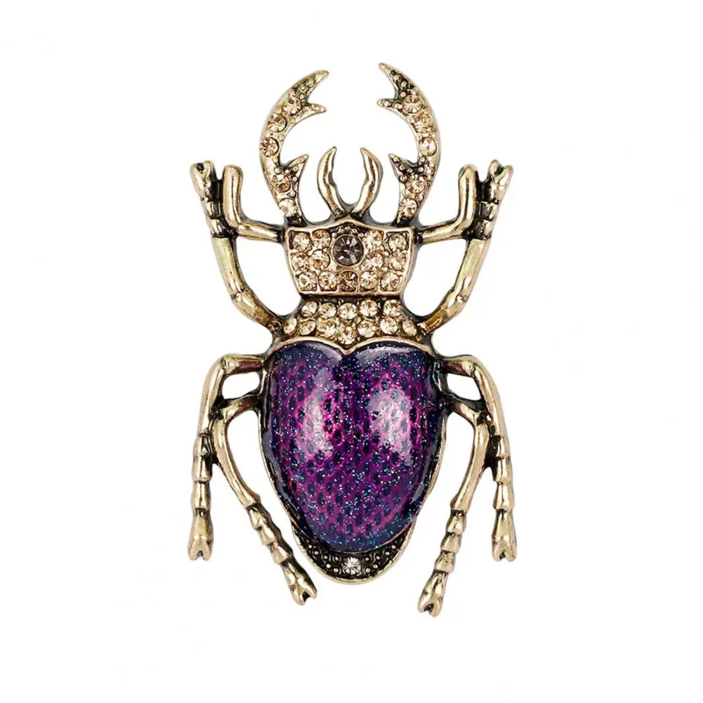 Fashion Jewelr Brooches Beetle Rhinestones Inlaid Enamel Pin Vivid Appearance Coat Lapel Bag Shawl Badge Jewelry Accessories