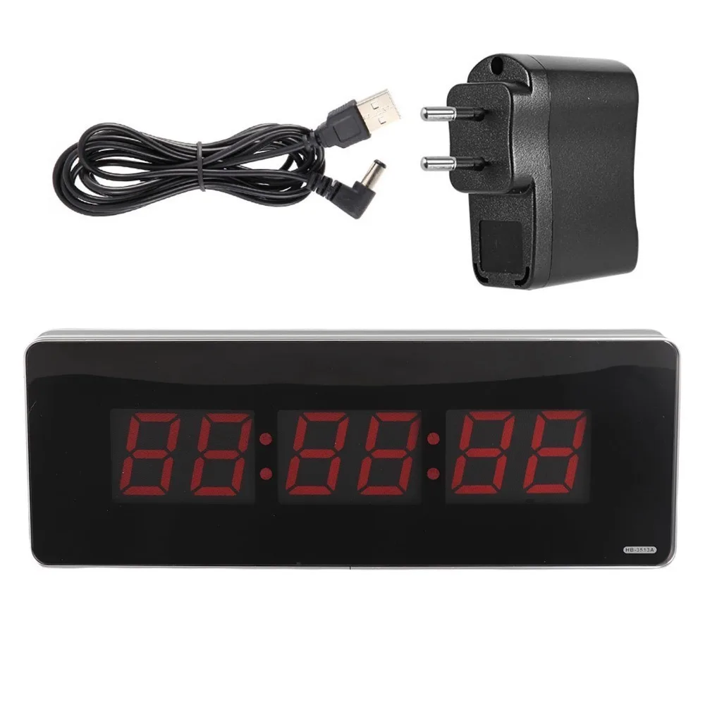 Red Number Electronic Calendar Clock LED Screen Plug in USB Wall Hanging Clock Complete Function Noctilucan Mute Digital Clock