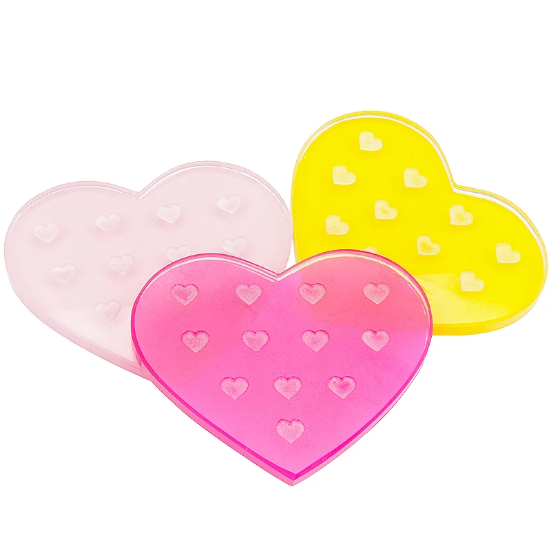 Heart-shaped Crystal Eyelash Glue Shims Tray Pad Grafting False Lashes Extension Holder Pallet Board Stand Women Makeup Tools