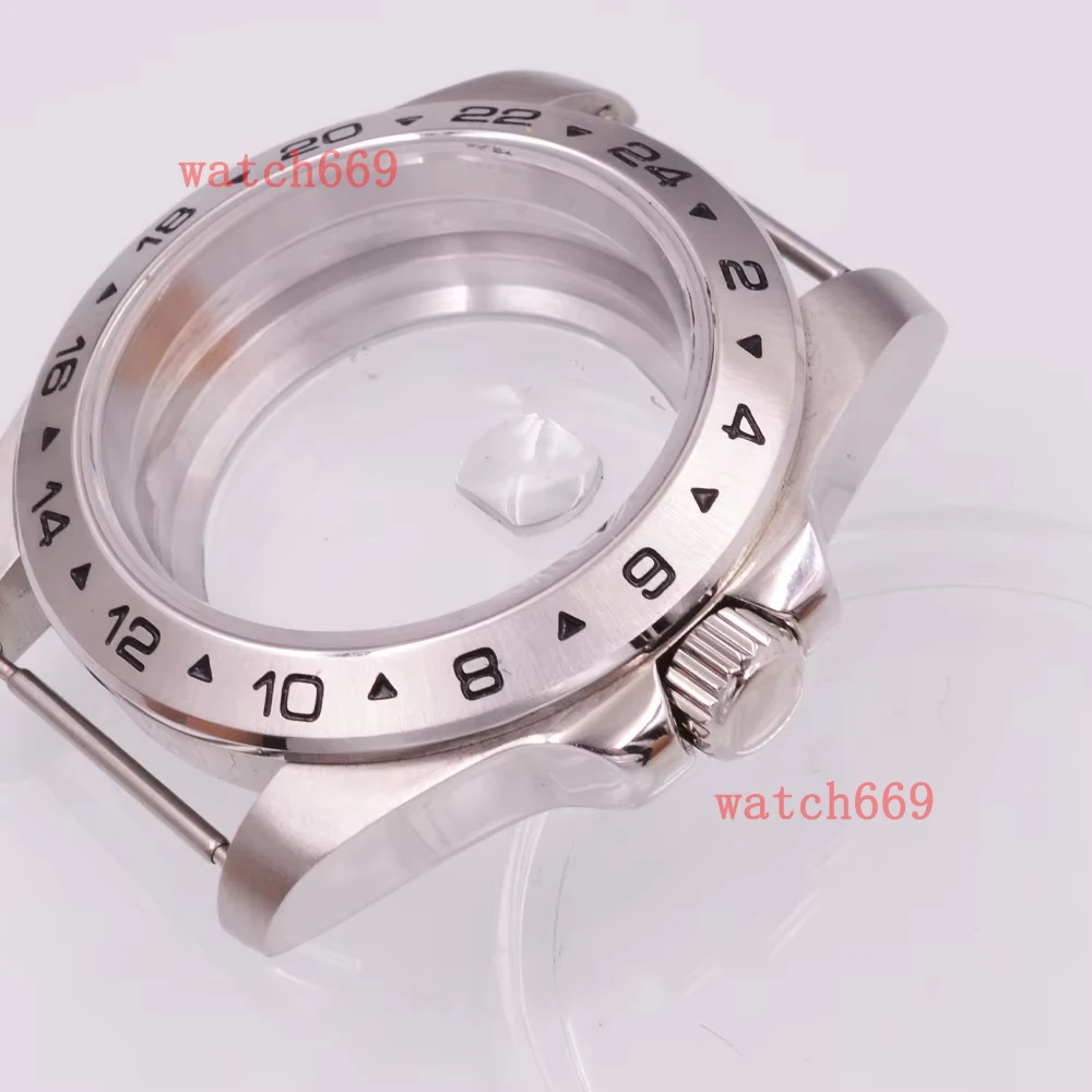 40mm Silver Watch Case Sapphire Glass Fixed Bezel fit NH35 NH36 NH34 ETA2824 PT5000 Movement
