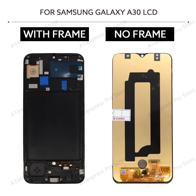 شاشة الكريستال السائل لسامسونج غالاكسي A30 A305 LCD مجموعة المحولات الرقمية لشاشة تعمل بلمس لوحة A305F A305G A305N A3050 عرض إصلاح أجزاء
