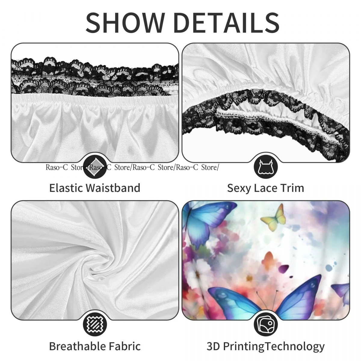 Funny Grandma Underwear Watercolor Butterflies And Flowers Whimsical Casual Prank Presents view 4