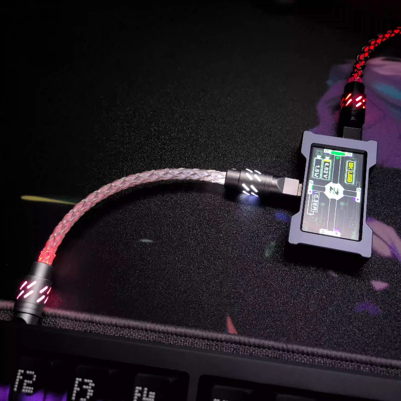 12cm Single Crystal Copper Keyboard Cable Custom C-C Luminous Short Line Adaptation Esports Game Mechanical Keyboard 8K Cable