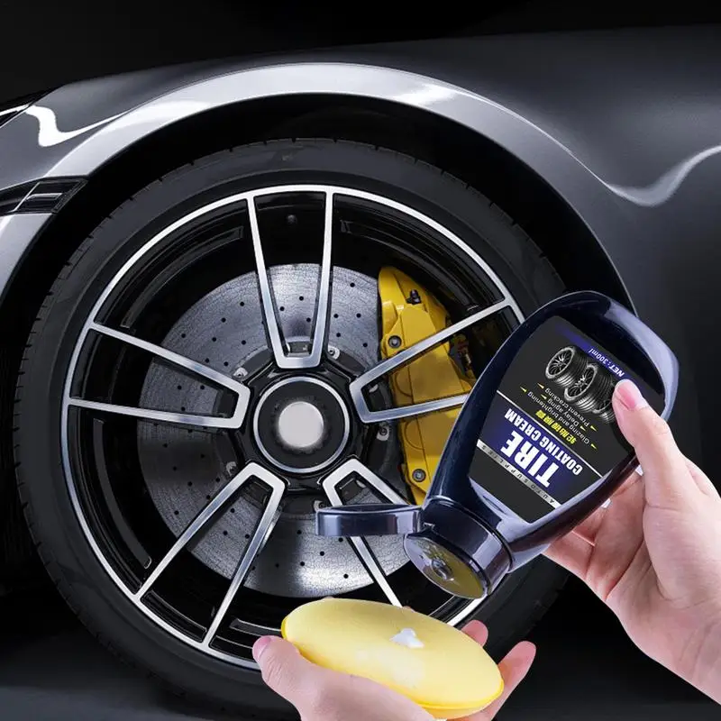 

Tire Shine Gloss Wheel Shine Finish UV Resistant Wheel Dressing Cleaner Lasting Gloss Coating Protectant 300ml For Cars