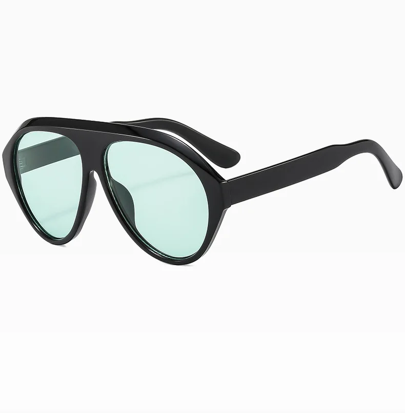 Piloten-Sonnenbrille mit großem Rahmen, Unisex, Übergröße, modische braune Sonnenbrille, Markendesign, Winterbrille – Detail 28