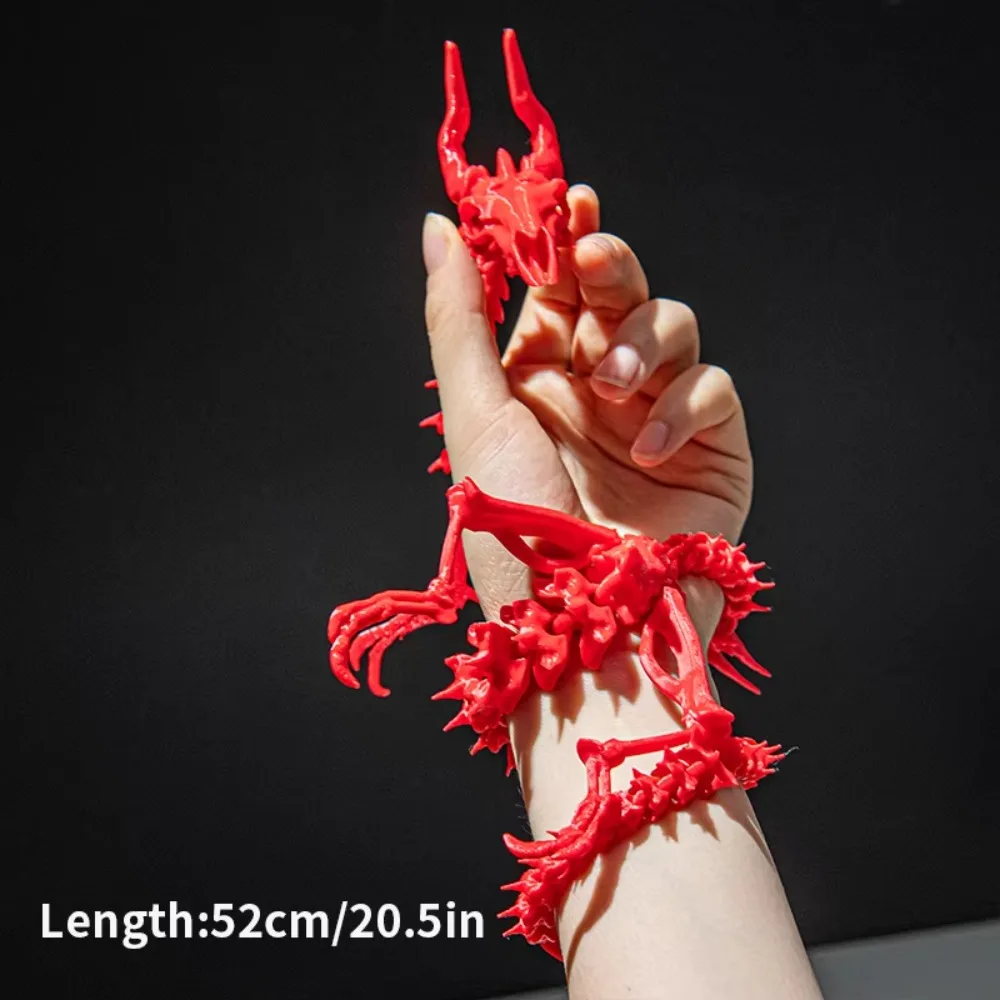 3D Printed Dragon Skeleton Model Full Body Movable Joint Skull Dragon Ornaments Creative Gifts Desktop Decoration Animal Model