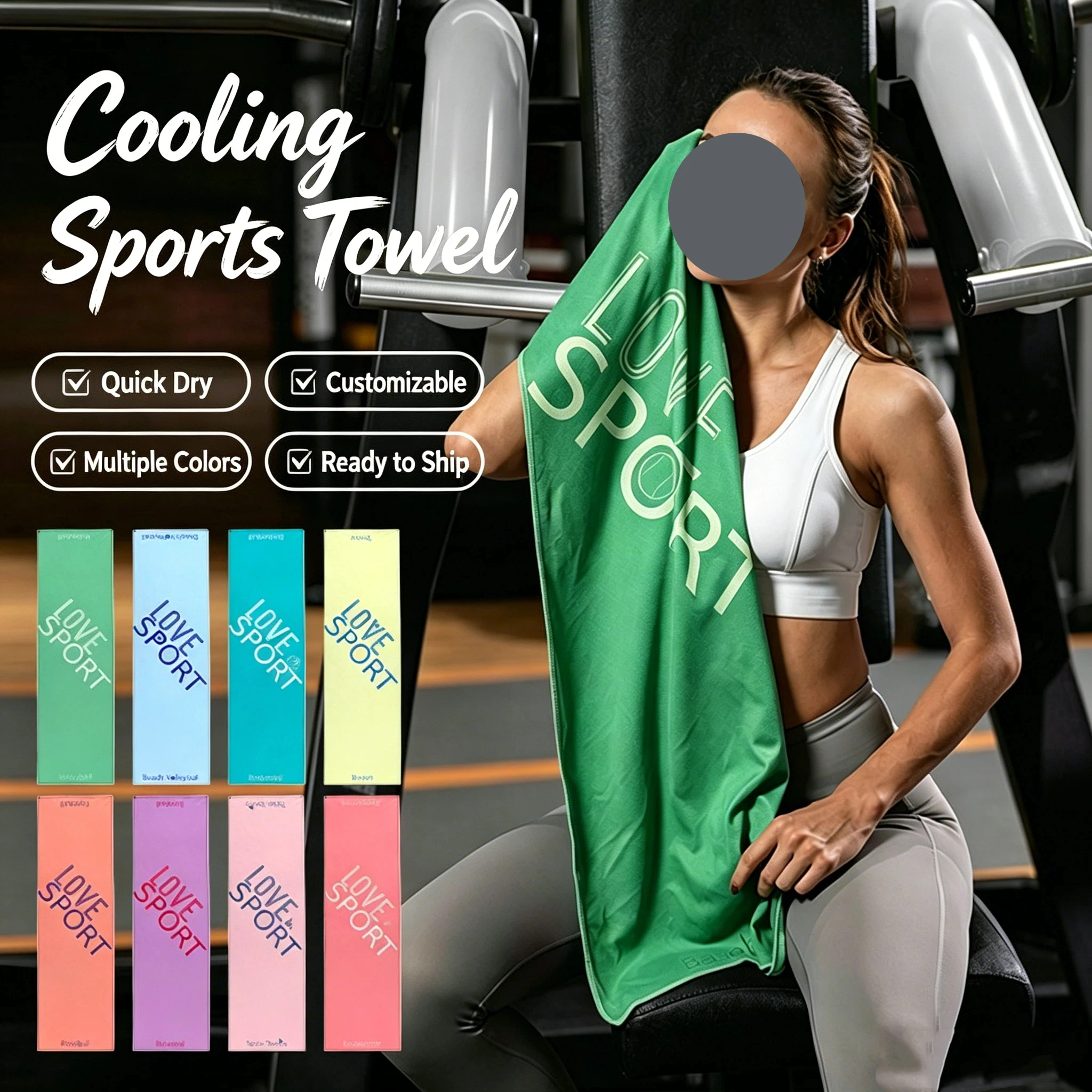 Cold towel, outdoor quick drying exercise towel, sweat absorbing gym wipe, breathable yoga towel, essential for summer sports