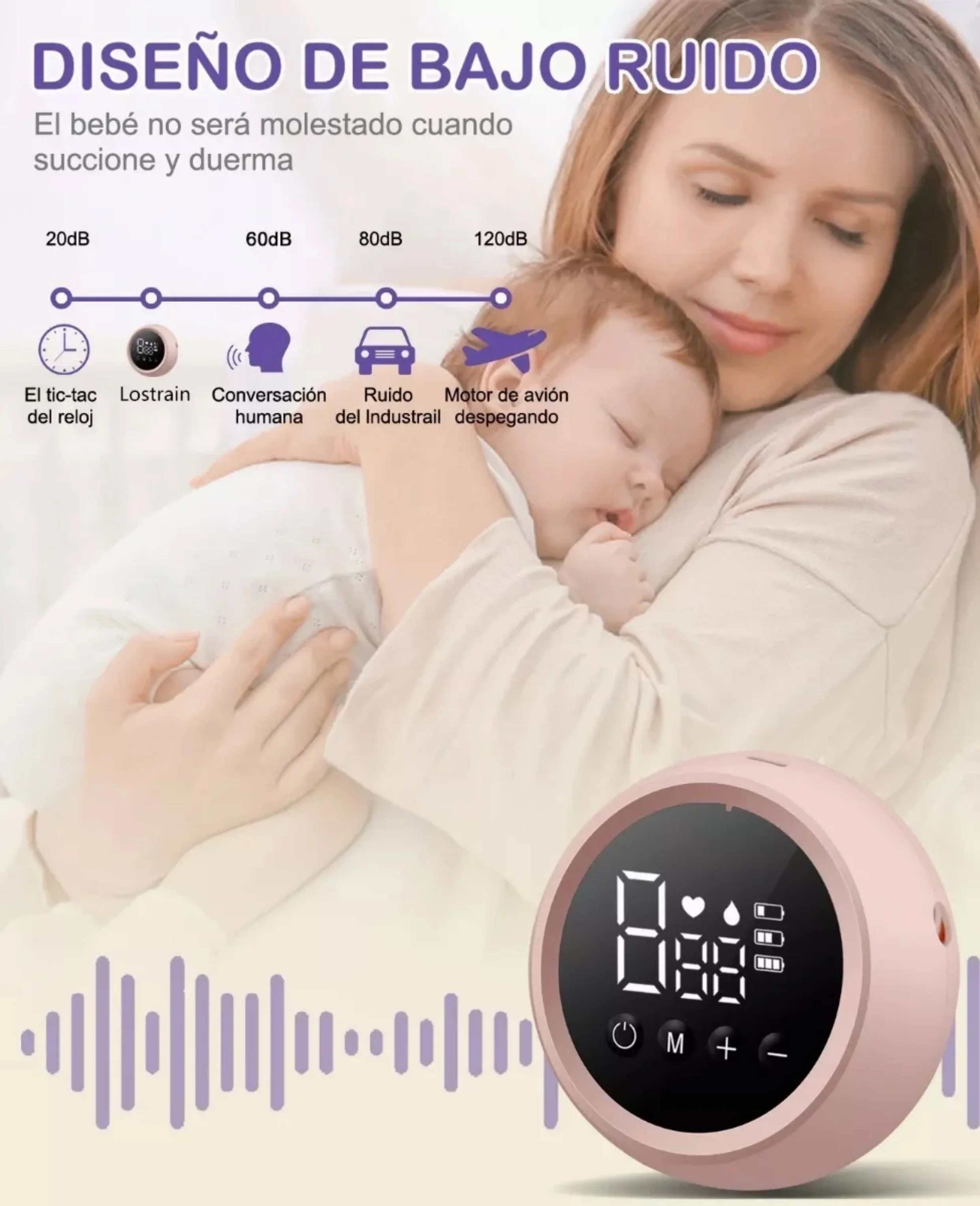 Fully automatic massage pumping painless silent integrated electric breast pump Pregnant woman breast milker LED display