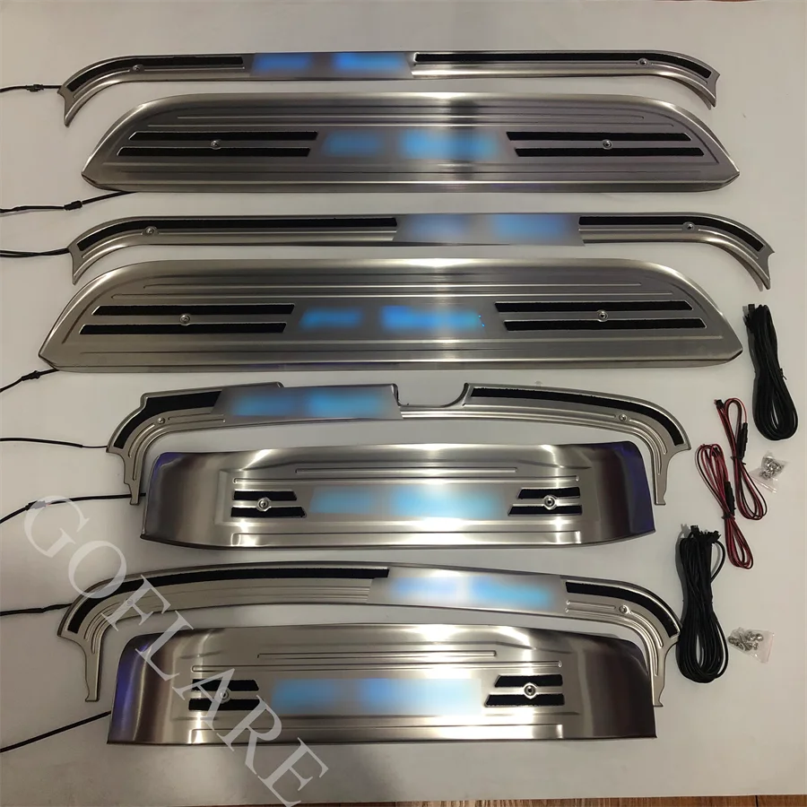 Car Accessories For Hyundai H1 grand Starex Led Door Sill Scuff Plate Sill Welcome Pedal Entry Guard Cover threshold stainless
