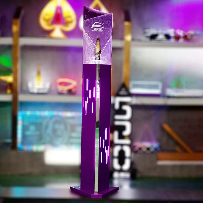 

Bar KTV acrylic luminous led wine display rack, cocktail wine rack, beer bar display props