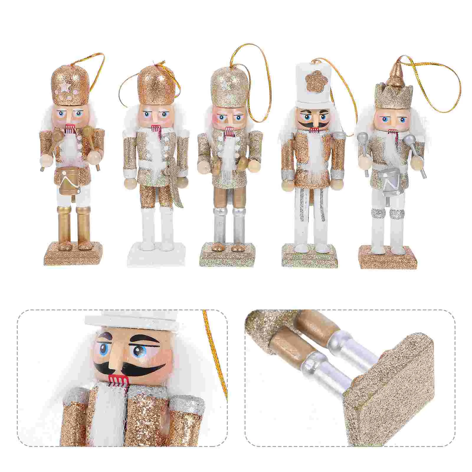 

Christmas Nutcrackers Pendant Delicate Desktop Creative Wooden Ornament Trees Statue Hanging Decoration Decorations