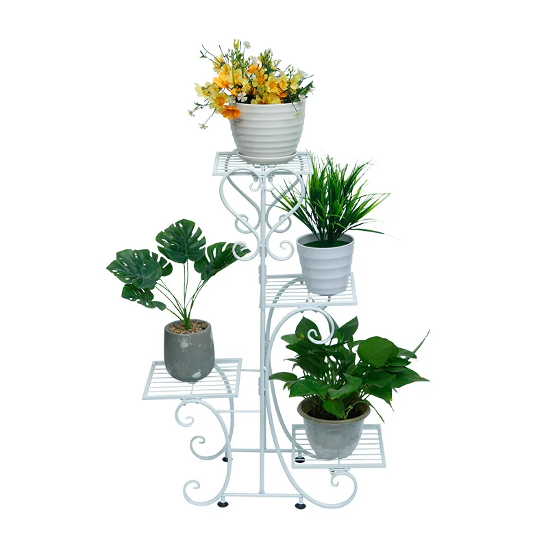 Nordic explosive indoor metal floor style flower rack adjustable iron work flower rack