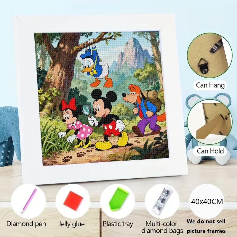 

1 шт. 5D полная дрель DIY комплект алмазной живописи, Дисней Микки Маус Минни Дональд Дак Гуфи Лес Приключения Сцена Алмазное искусство, автомобиль